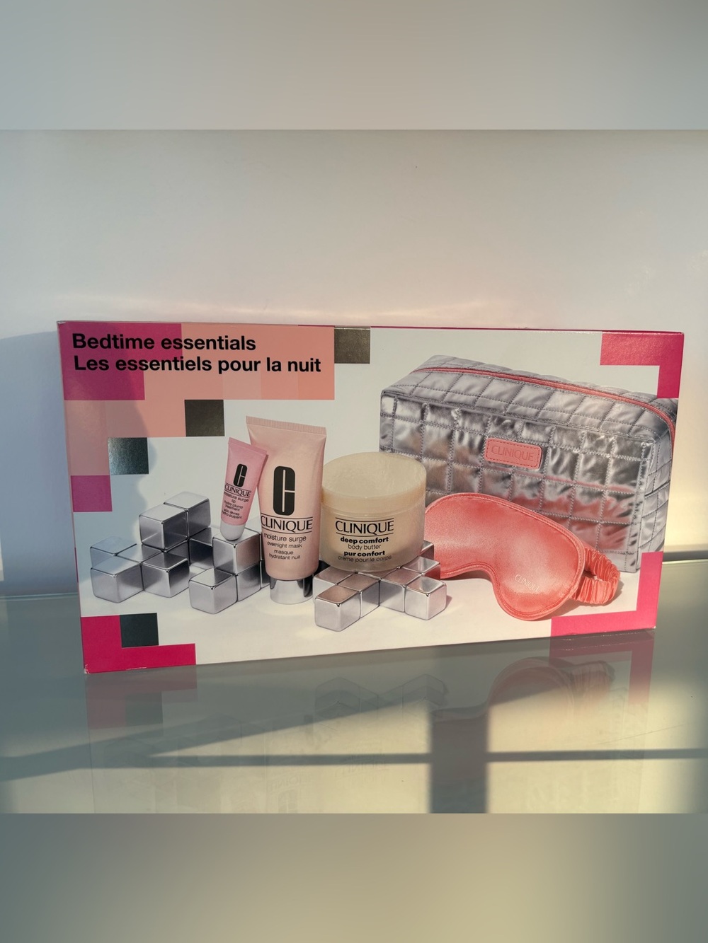 Clinique Bedtim Essentials Box Set Deep Comfort Body Butter, Moisture Surge Mask